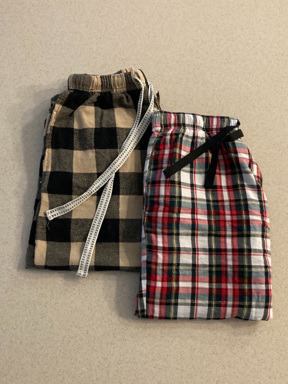 Bottoms Out & Victoria Secret Plaid Pajama Pants 2 Pairs Women Size Small